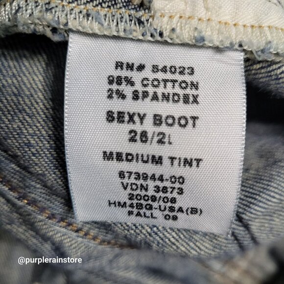 Vtg GAP Jeans 2 L Sexy Boot Low Rise Medium Wash Stretch Denim Y2K Western - Picture 5 of 12